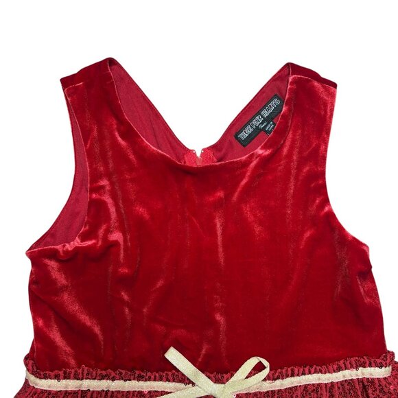 Three Pink Hearts Red Sequin Dress Girls Size Large New - Picture 5 of 5